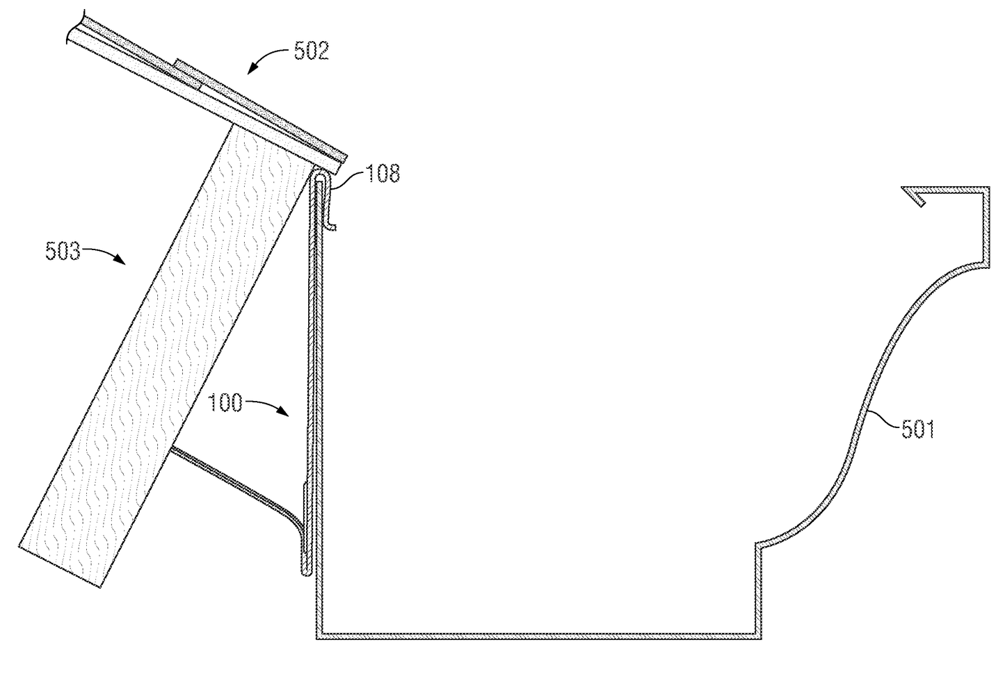 Diagram showing installation of a 5-inch K-style gutter spacer bracket for proper alignment.