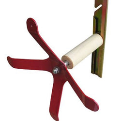 Professional gutter holder 3rd hand helper with heavy-duty red support arms.