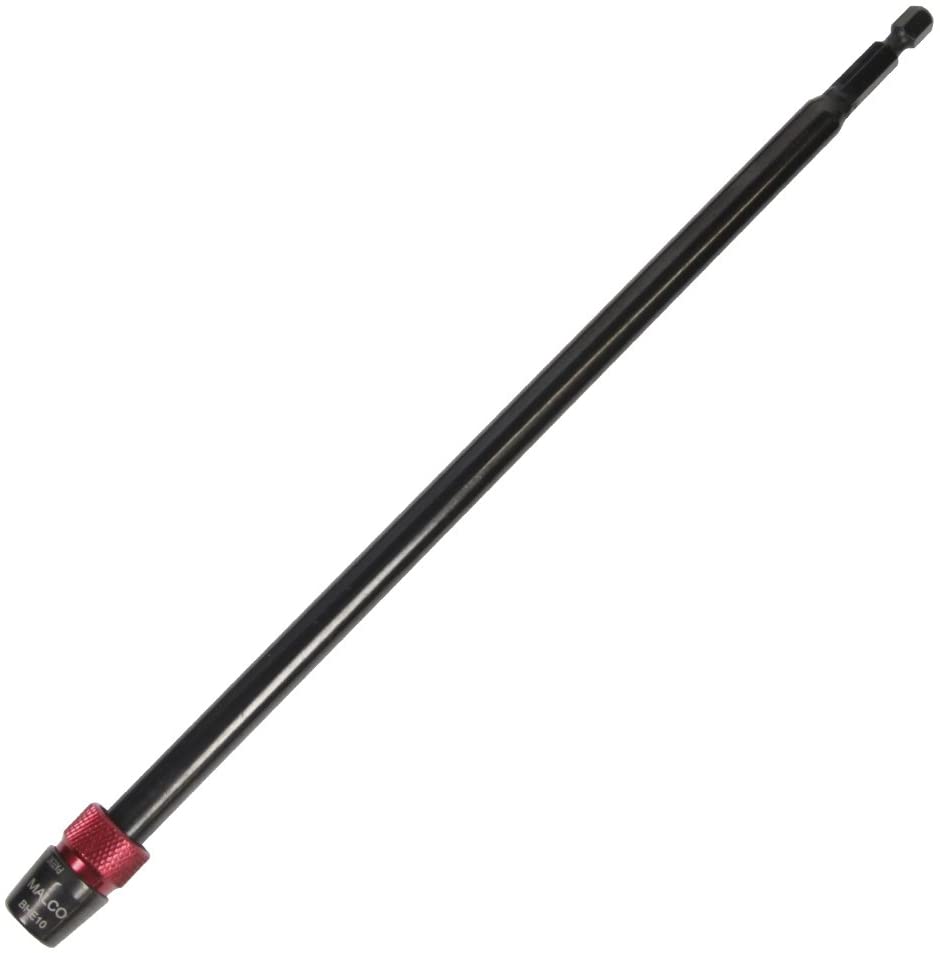 Malco 10-inch Bit Holder Extension, industrial-grade drill accessory.