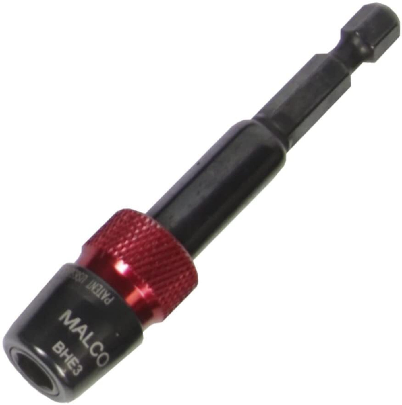 Malco Bit Holder Extension with red quick-change collar, professional-grade.