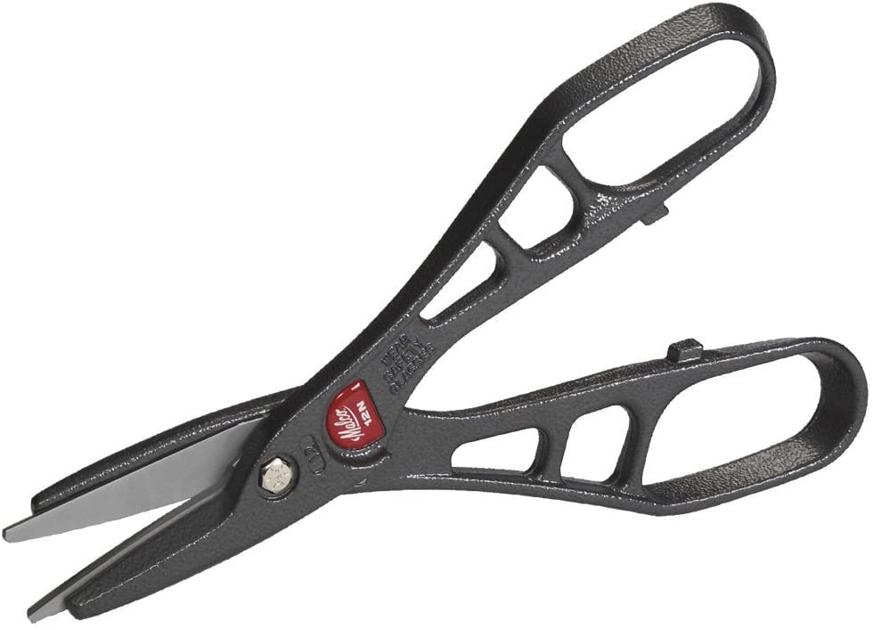 Malco aluminum snip with open-loop handles and precision cutting blades.