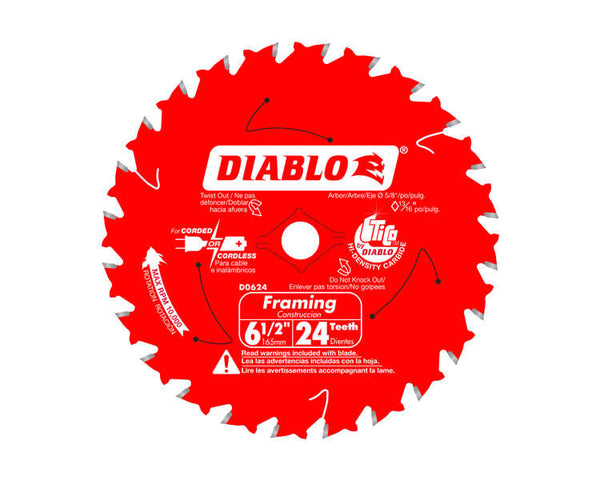 6-1/2" X 24T Freud Diablo Framing Saw Blade