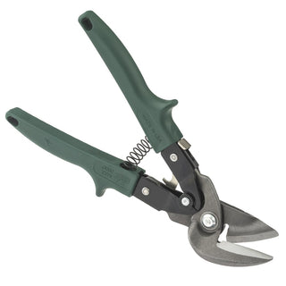 Heavy-duty Malco aviation snips with green handles for metal cutting tasks.