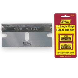 Ivy Classic 10 Single Edge Razor Blades, high-carbon steel, made in USA.