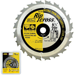 Ivy Ripcross 6-1/2 inch carbide blade with 20T ultra-thin kerf design.