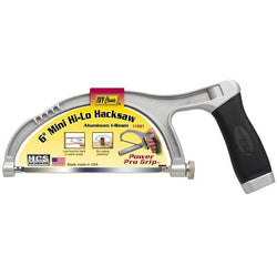 6-inch Ivy Mini Hi-Lo Hacksaw with aluminum I-beam and power grip handle.