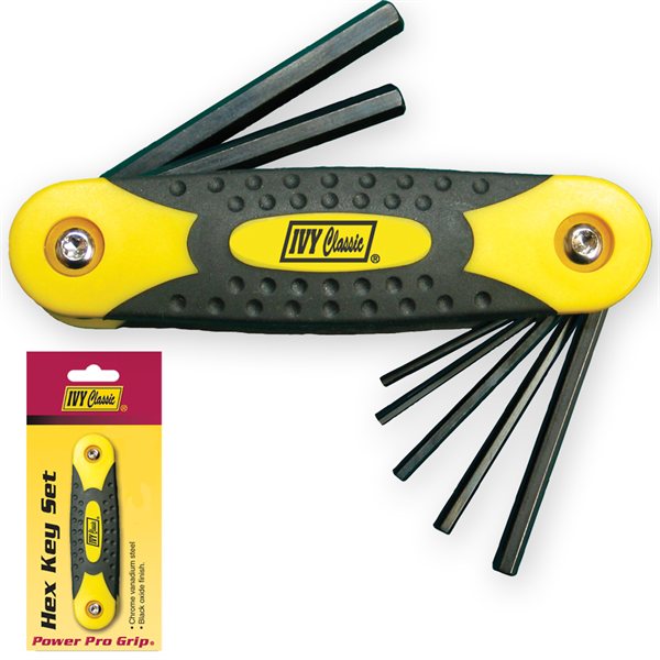 Compact Ivy folding hex key set for mechanics and contractors.
