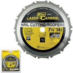 Ivy 7-1/4 inch Roofers Carbide Blade with 14T for nail cutting and framing.