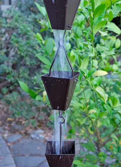 Geometric Seam Cup Rain Chain
Modern Rain Chain Black
Modern Rain Chain Bronze
 Rain Chain Downspout Alternative