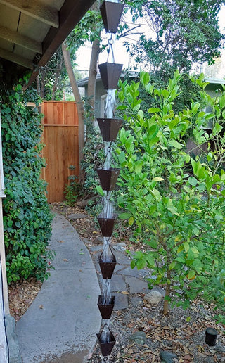 Geometric Seam Cup Rain Chain
Modern Rain Chain Black
Modern Rain Chain Bronze
 Rain Chain Downspout Alternative