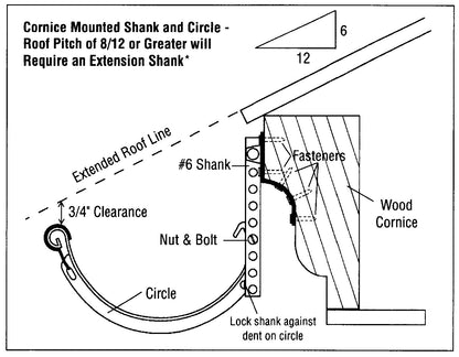 6 in. Half Round Shank for External Hanger