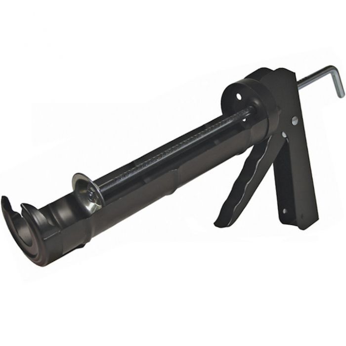 Professional Malco caulking utility gun for precision sealing and gutter installation.