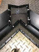 Premier gutter cover corner miter with durable black mesh guard for inside/outside corners.