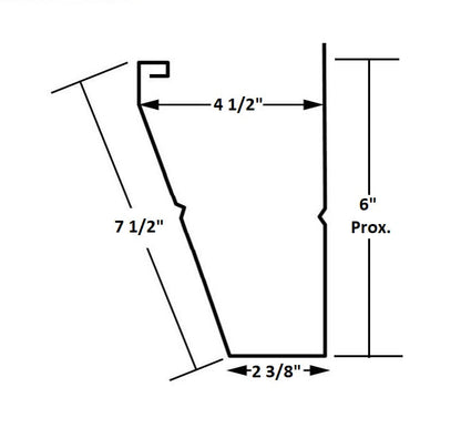 GutterAll.com Diagram of fascia style gutter dimensions and measurements
